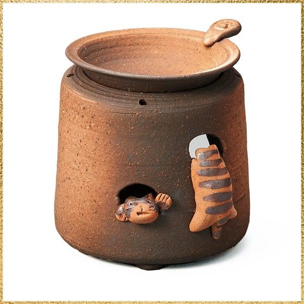 彡送料無料でお届け 彡Color ブラウン_Size 大 ヤマキイカイ 山田白化粧 猫 茶香炉 Y1119