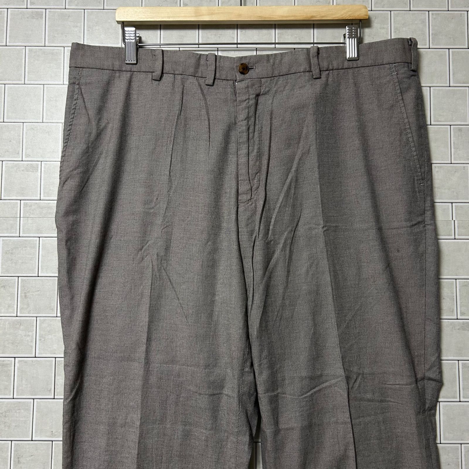 Papas ストライプ 麻 日本製 グレー スラックス 50 L FREAK'S STORE