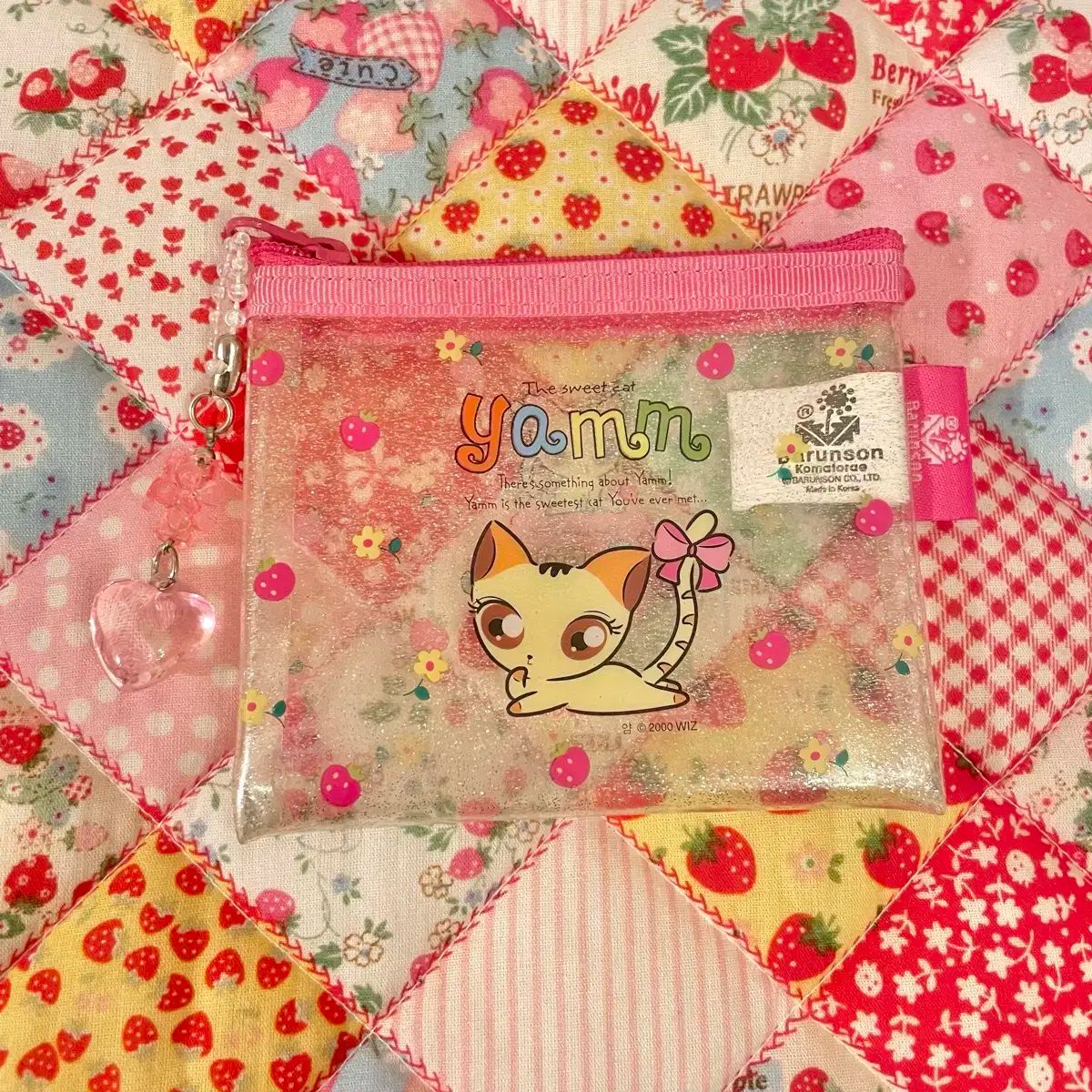 レトロ文具 バ름ソン 白エンジェル ヤム yamm ピンク ポーチ コインケース