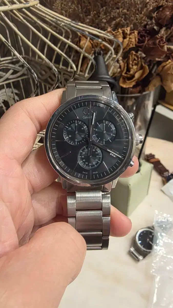 Calvin Klein メタル 時計 ブラック ダイアル