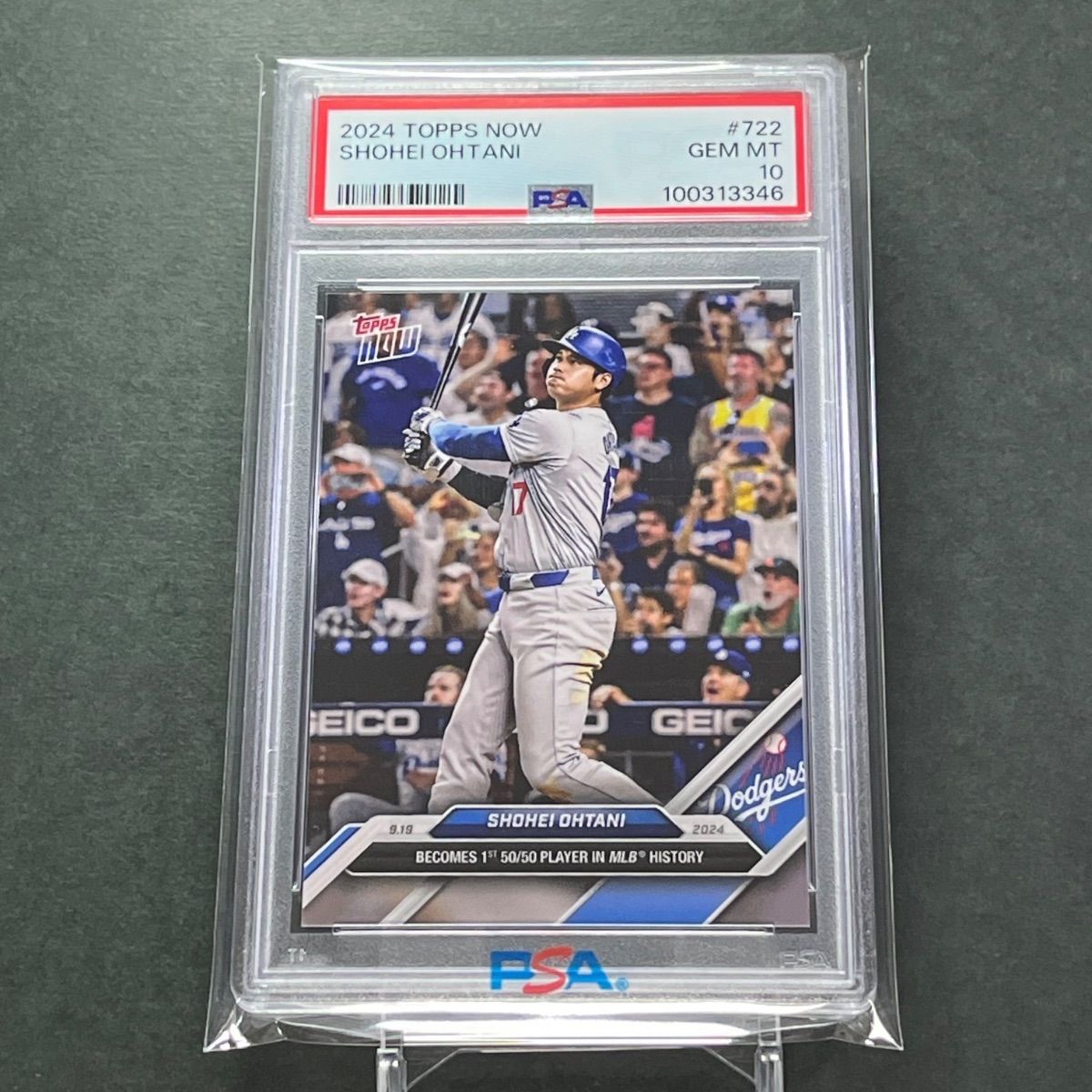 722【PSA10】PSA専用袋入！大谷翔平メモリアルHR！史上初50本塁打50