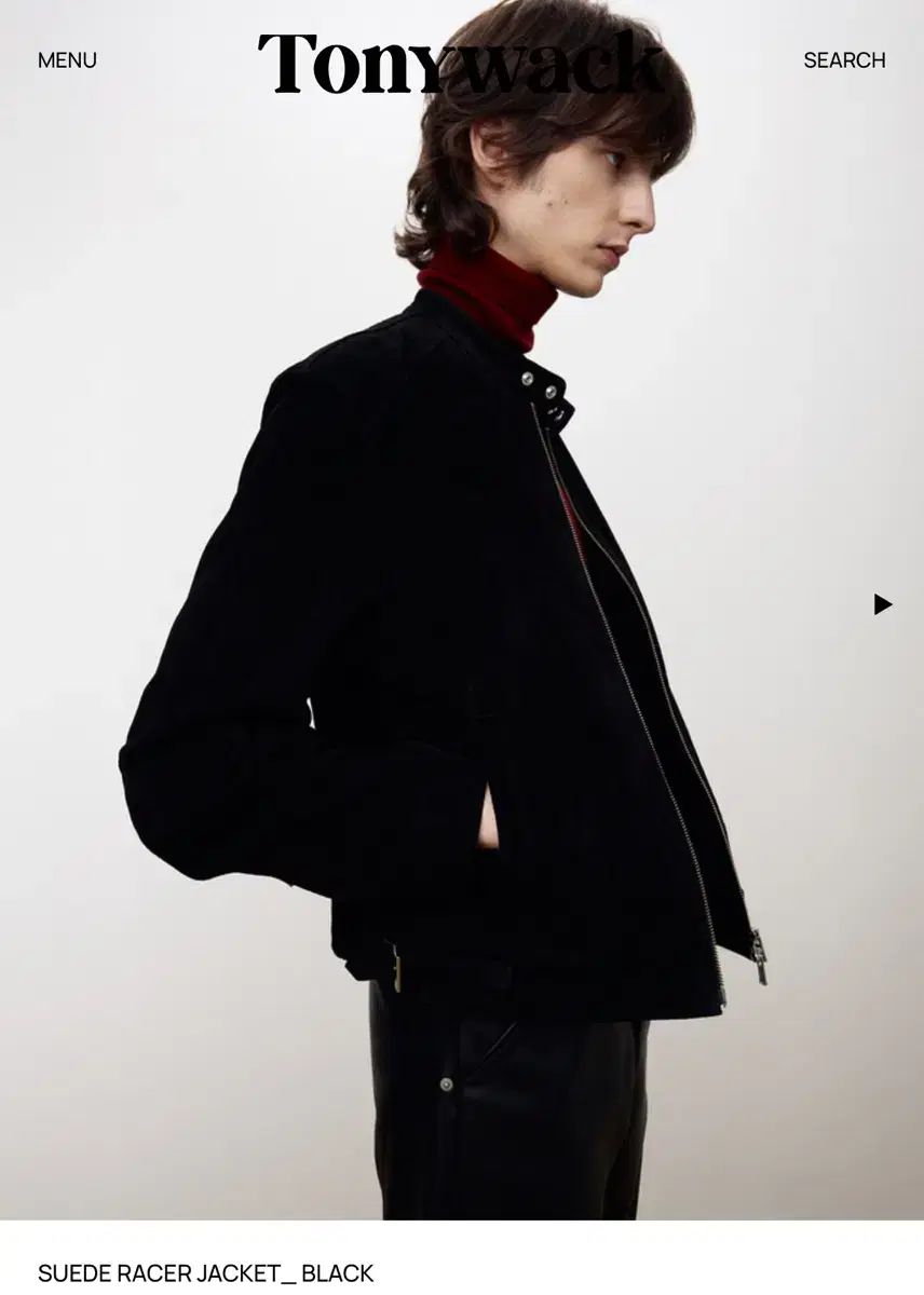 Tonywack 25fw スウェード レーサー ジャケット ブラック m l