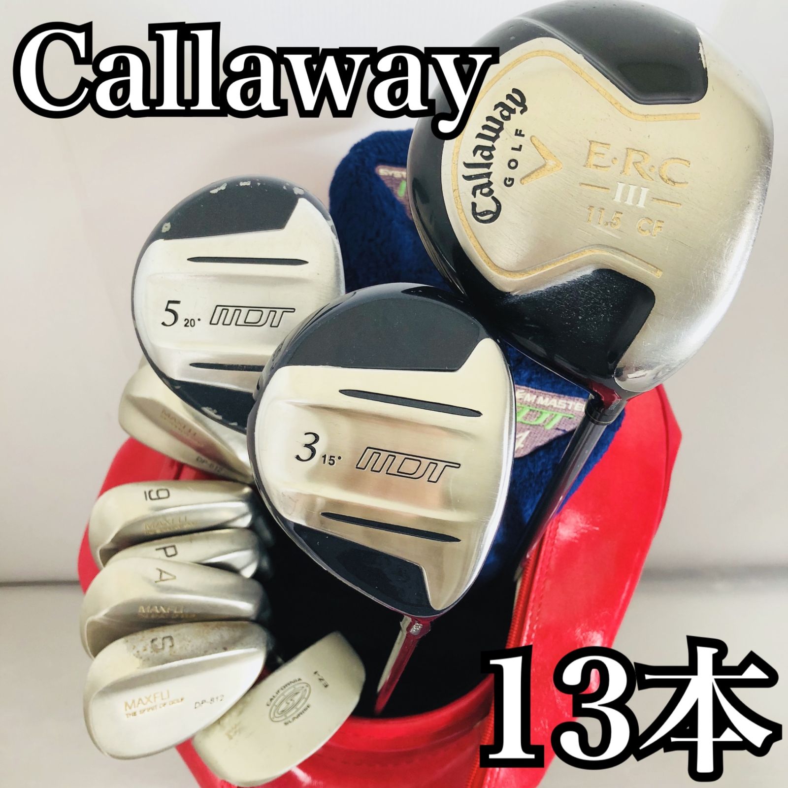 豪華 13本 Callaway キャロウェイ MAXFLI マックスフライ メンズ ゴルフ クラブ セット 入門 バッグ付き フルセット 右利き パター付 Y-130