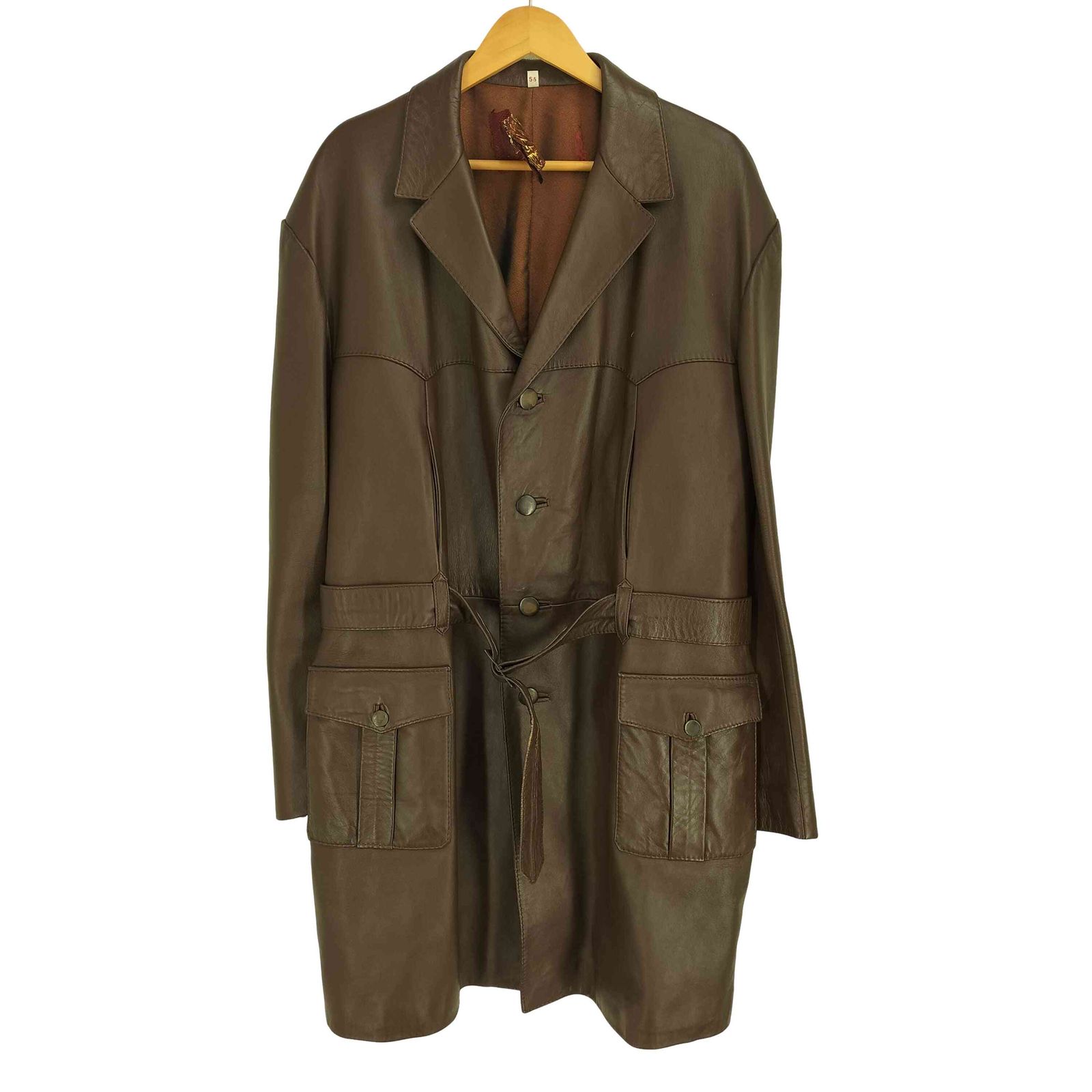 USED古着(ユーズドフルギ) レザー トレンチコート メンズ  58【中古】【ブランド古着バズストア】 ユーズドフルギ USED古着 レザー トレンチコート メンズ 58 - メルカリ