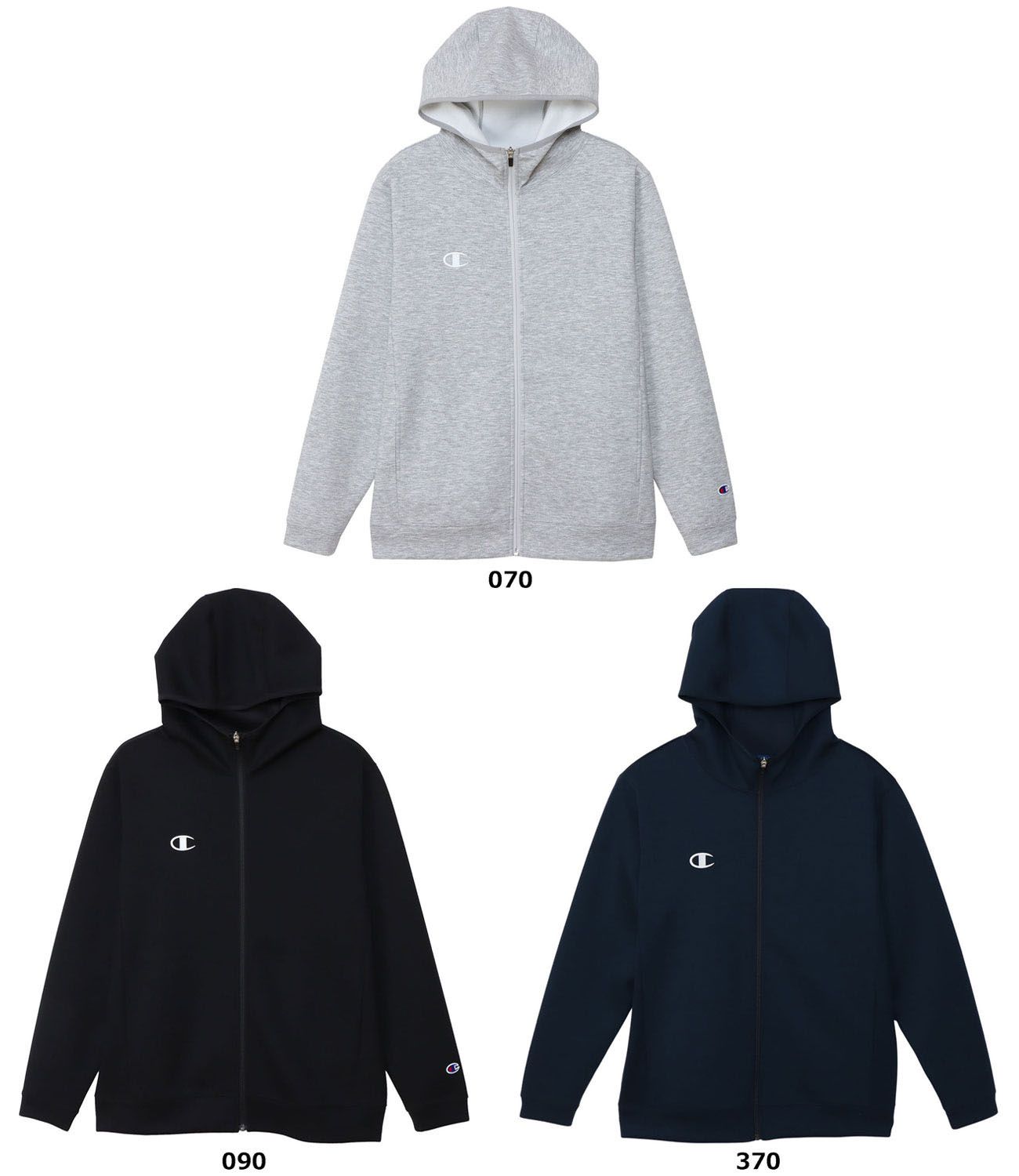チャンピオン Champion ZIP HOODED JACKET メンズ レディース パーカー フーディー ジャケット フルジップ 保温 トレーニング ストレッチ素材 C 3 BS 110 090 ブラック