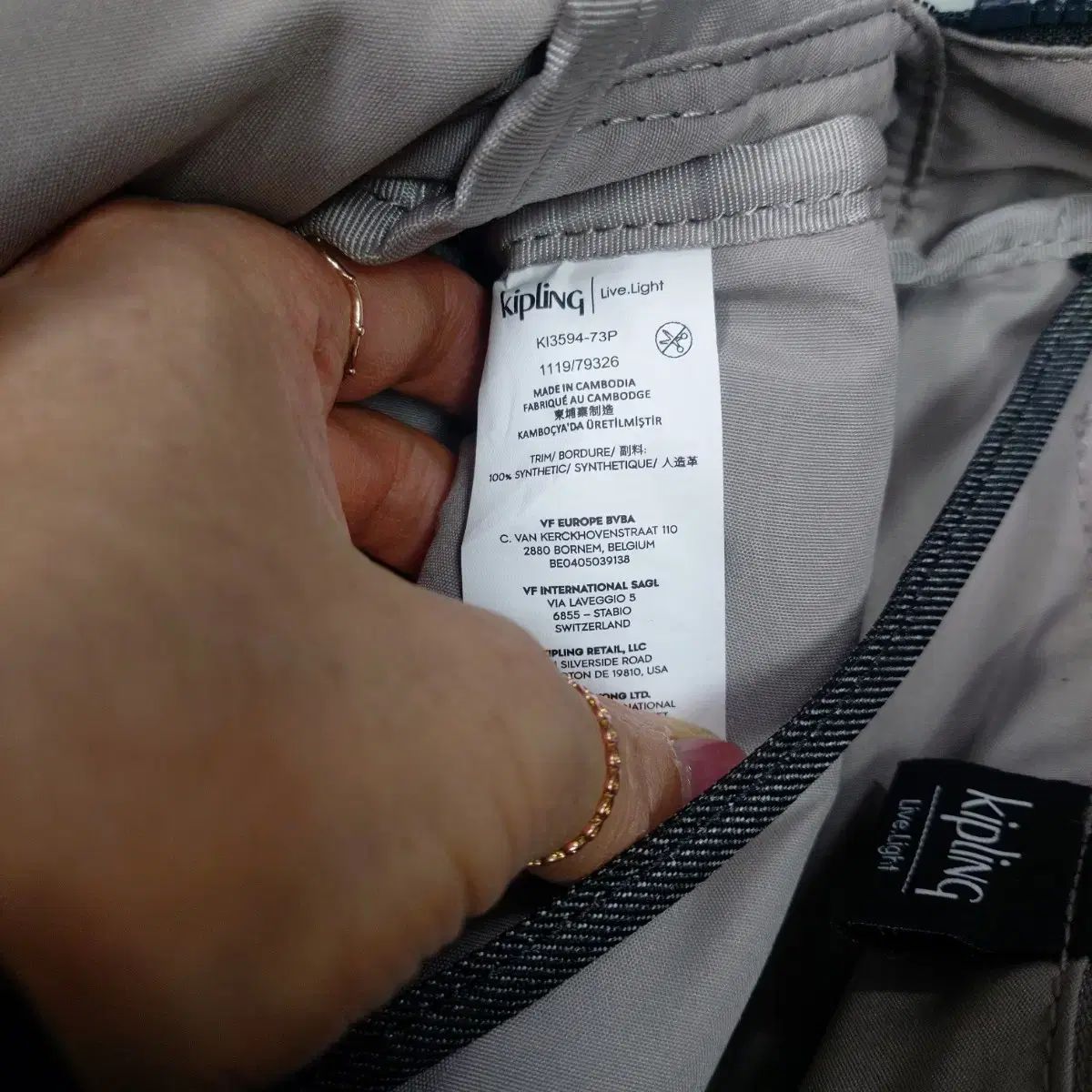 キプリング 3ポケット チャコールグレー バックパック 5k4 DECORATOM_COM_BR