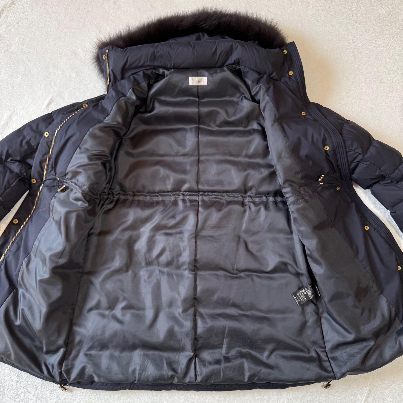 極美品・名作・40・ネイビー✨イエナ タフタ ロング ダウンコート