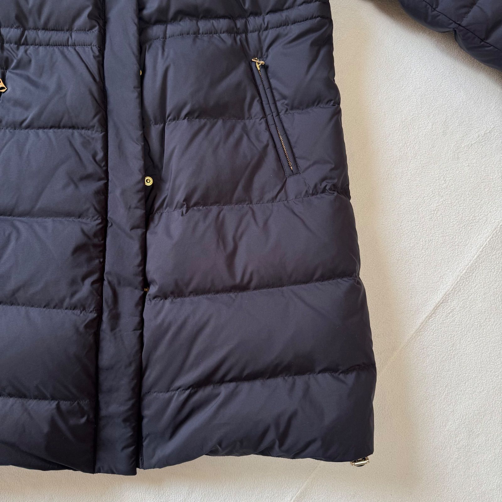 極美品・名作・40・ネイビー✨イエナ タフタ ロング ダウンコート