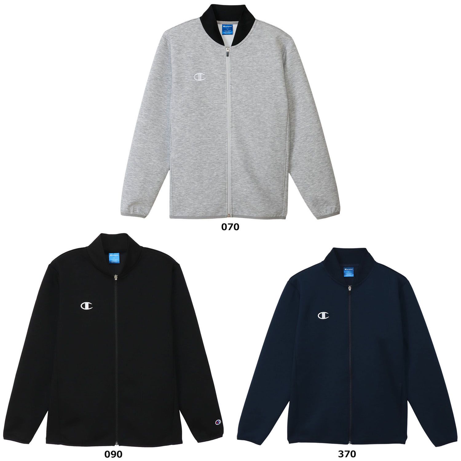 チャンピオン Champion ZIP JACKET メンズ レディース アウター ジップジャケット シンプル チーム スポーティー 保温 トレーニング ストレッチ素材 C3-BS111 C3BS111 090 ブラック