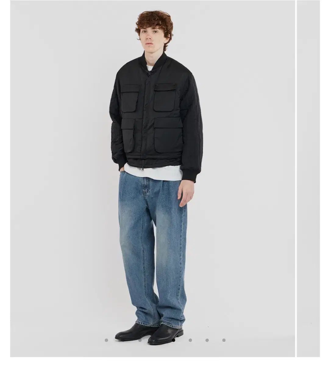 UNAFFECTED レイヤード フライト ジャケット ブラック