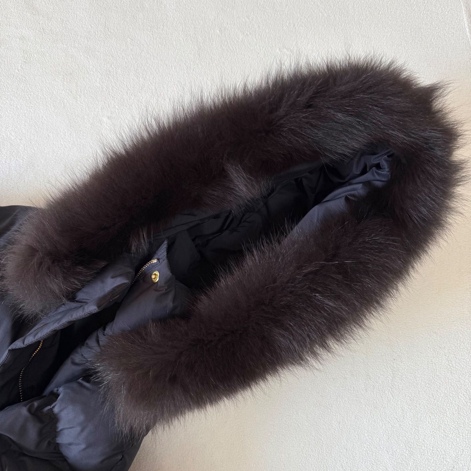 極美品・名作・40・ネイビー✨イエナ タフタ ロング ダウンコート