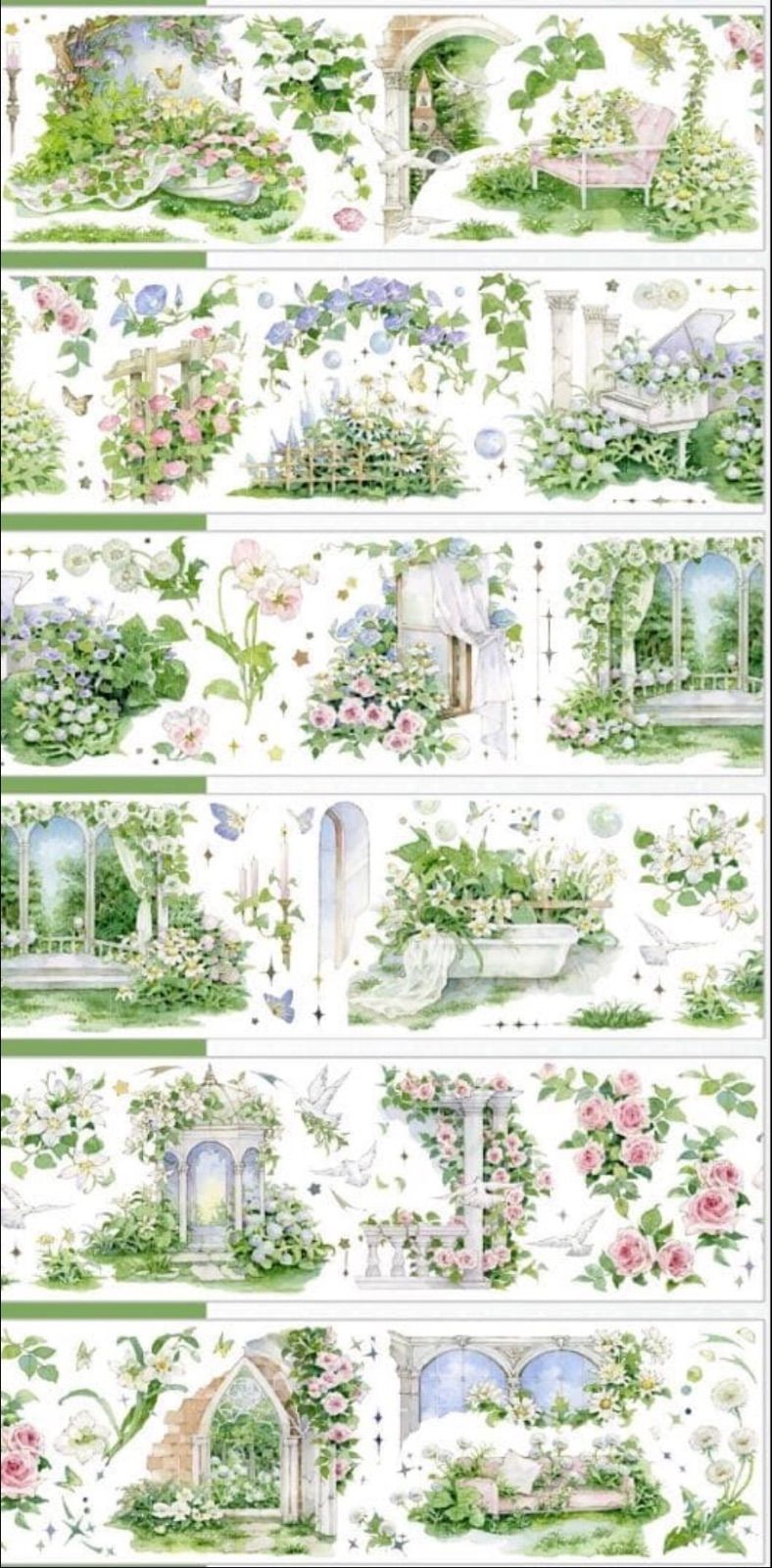 贝壳光 7cm×10m 芳菲漫舞 海外マスキングテープ 海外マステ 庭 - メルカリ