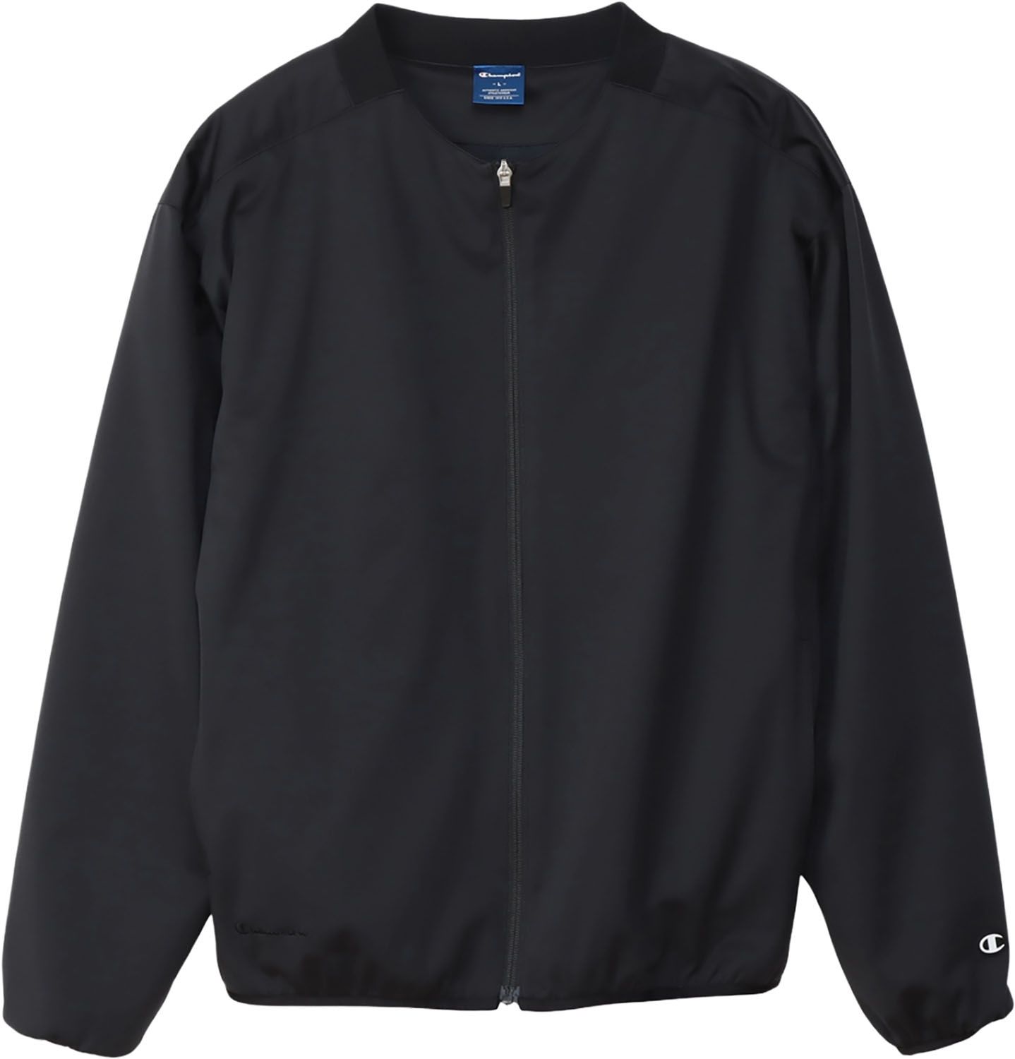 チャンピオン Champion ZIP JACKET メンズ ジャケット ウィンドブレーカー バスケットボール ストレッチ 中綿 フィルム加工 雨天 防風 撥水 保温 ノーカラー C3CSC19 090 ブラック