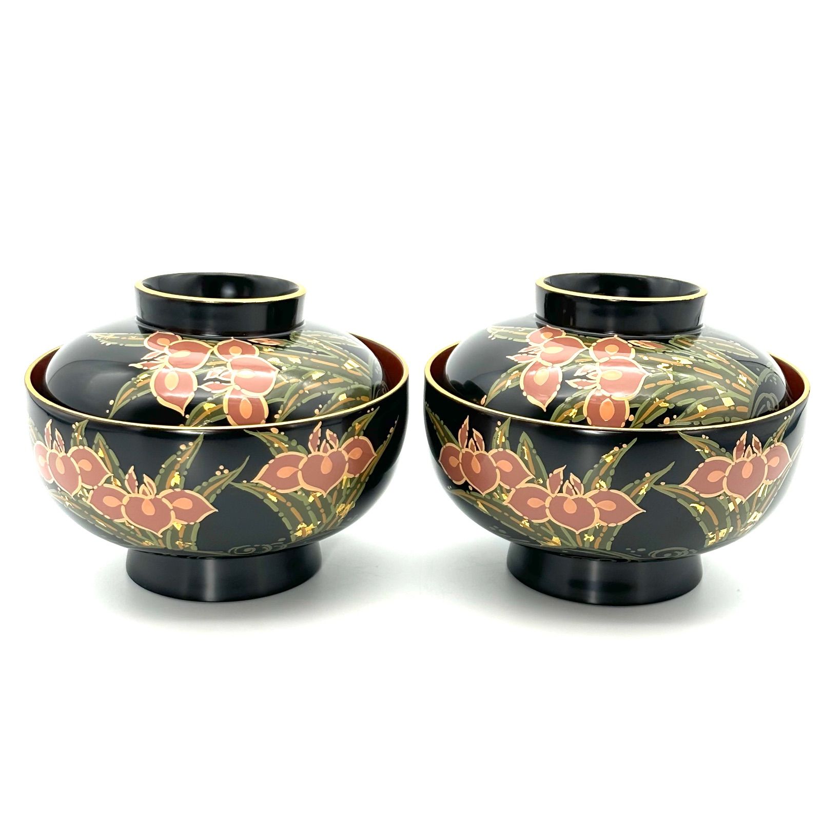 デッドストック！極上朱漆の美しい小丸椀（検輪島塗四つ椀懐石道具蒔絵