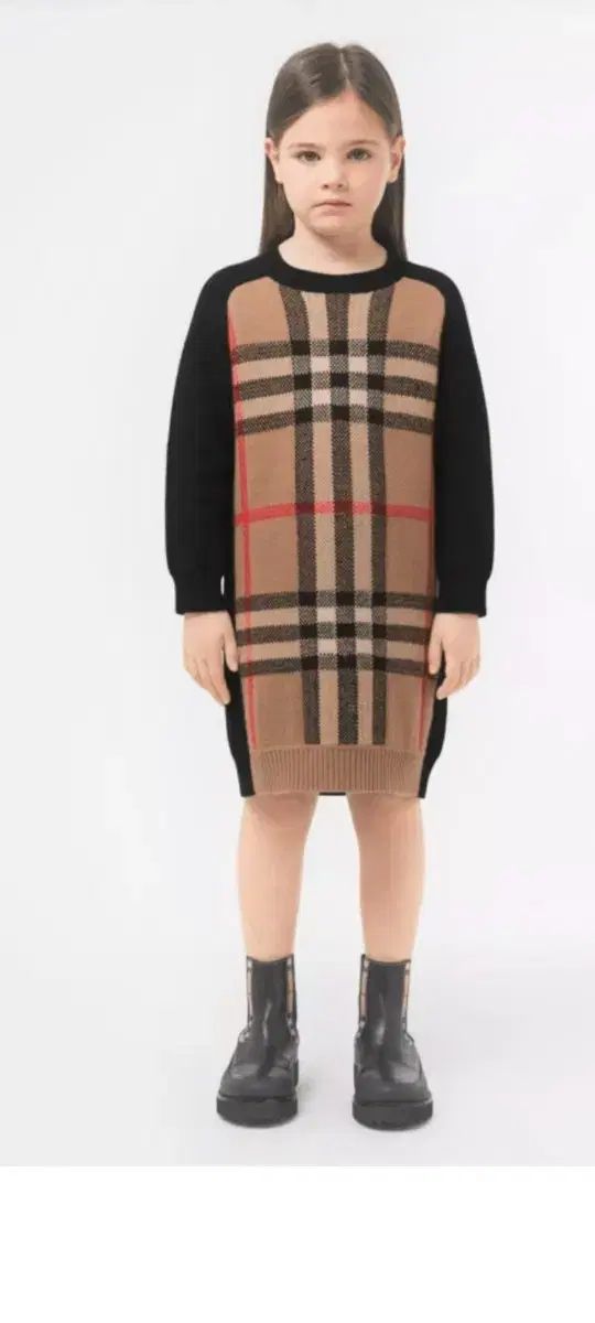 バーバリー キッズ 正規品 ウールカシミア ワンピース 8y ベイビー