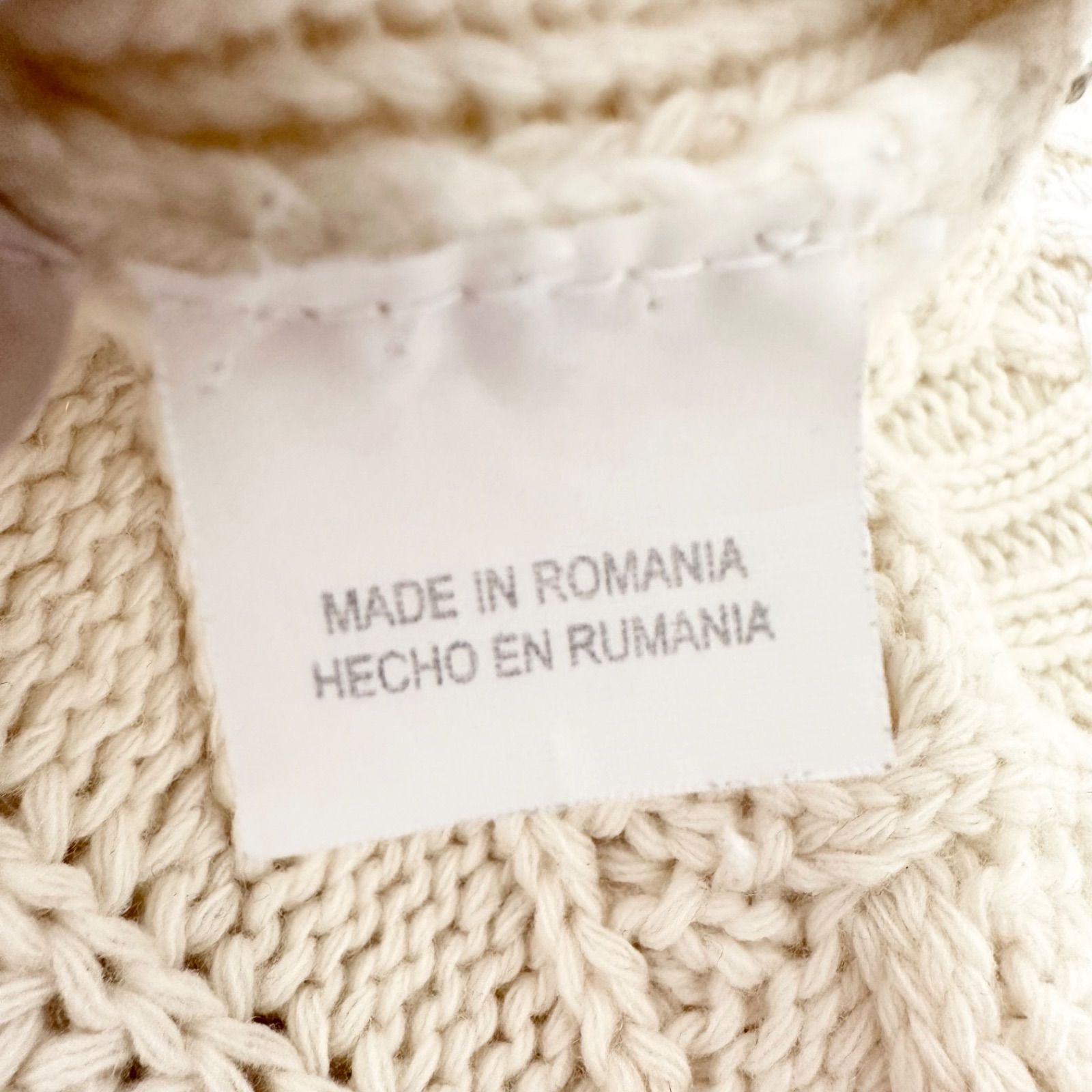 高級白タグ【美品✨】マックスマーラ ケーブルニット ウール カシミヤ混 L 美品】マックスマーラ 白タグ ウール カシミヤ混 ケーブル