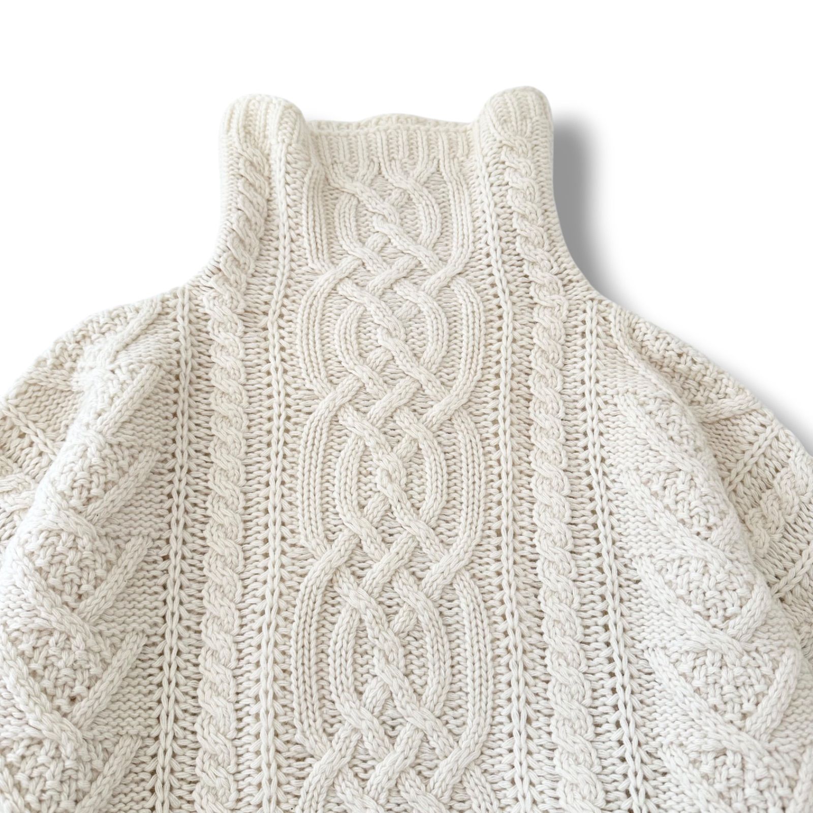 美品】マックスマーラ 白タグ ウール カシミヤ混 ケーブル