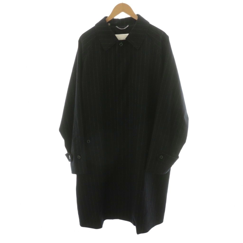 マッキントッシュ MACKINTOSH ストライプコート ステン コート ロング丈 ウール アウター 40 紺 ネイビー G242MO1168FLAKT AN29 AA