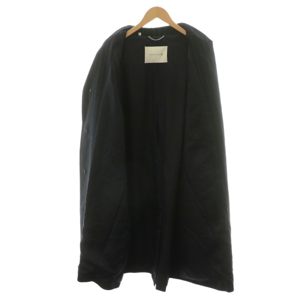 マッキントッシュ MACKINTOSH ストライプコート ステンカラーコート ロング丈 ウール アウター 40 紺 ネイビー G242MO1168FLAKT |AN29 AA KANDAIZUMI_COM
