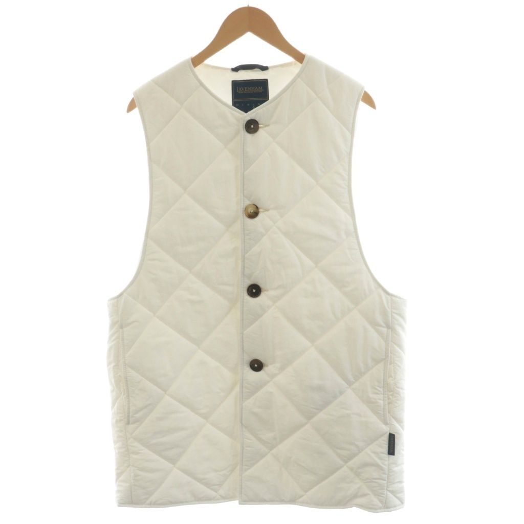 ラベンハム LAVENHAM L ECHOPPE別注 英国製 Big Quilt Gillet 中綿ベスト キルティング ナイロン アウター L 白 ホワイト SLJ40121 |AN34 AA