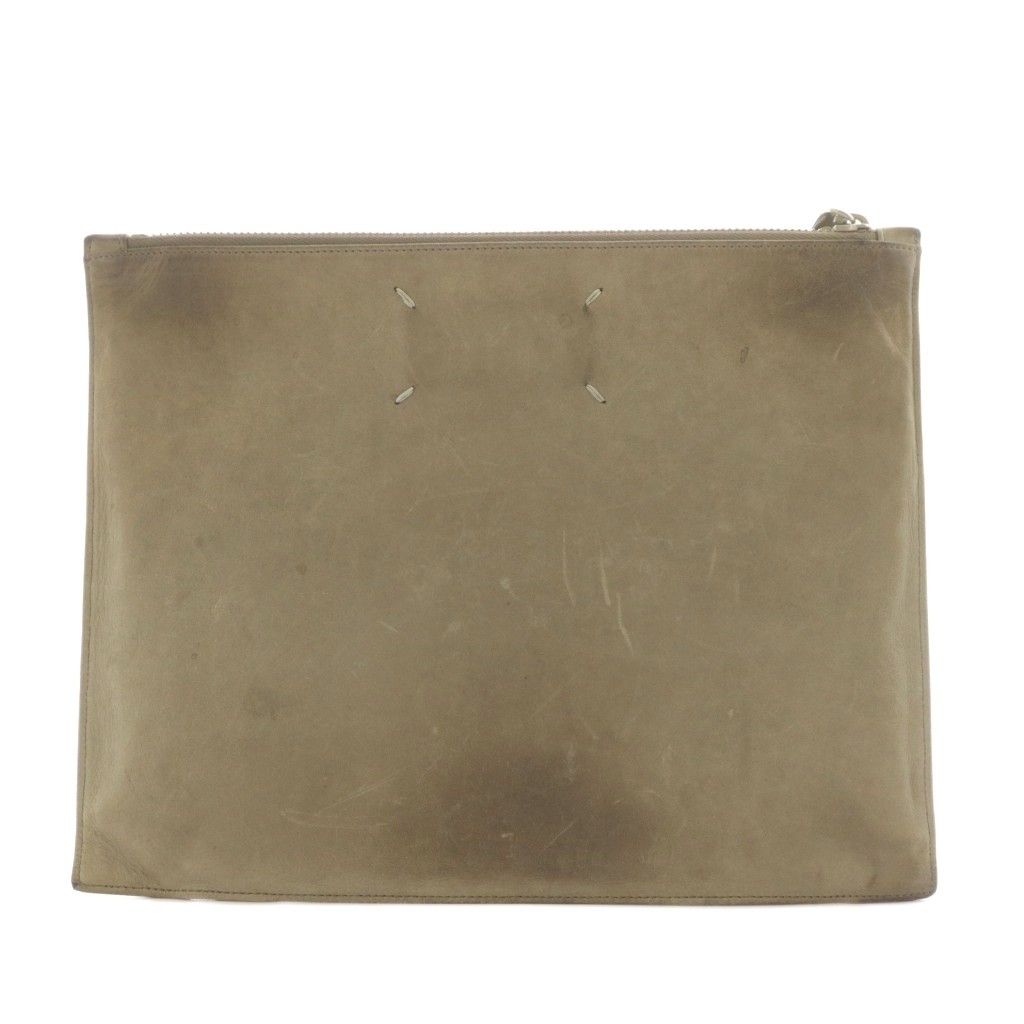 メゾンマルジェラ 11 Maison Margiela 11 16SS クラッチバッグ セカンドバッグ ペイント加工 レザー グレー |AN61 AA