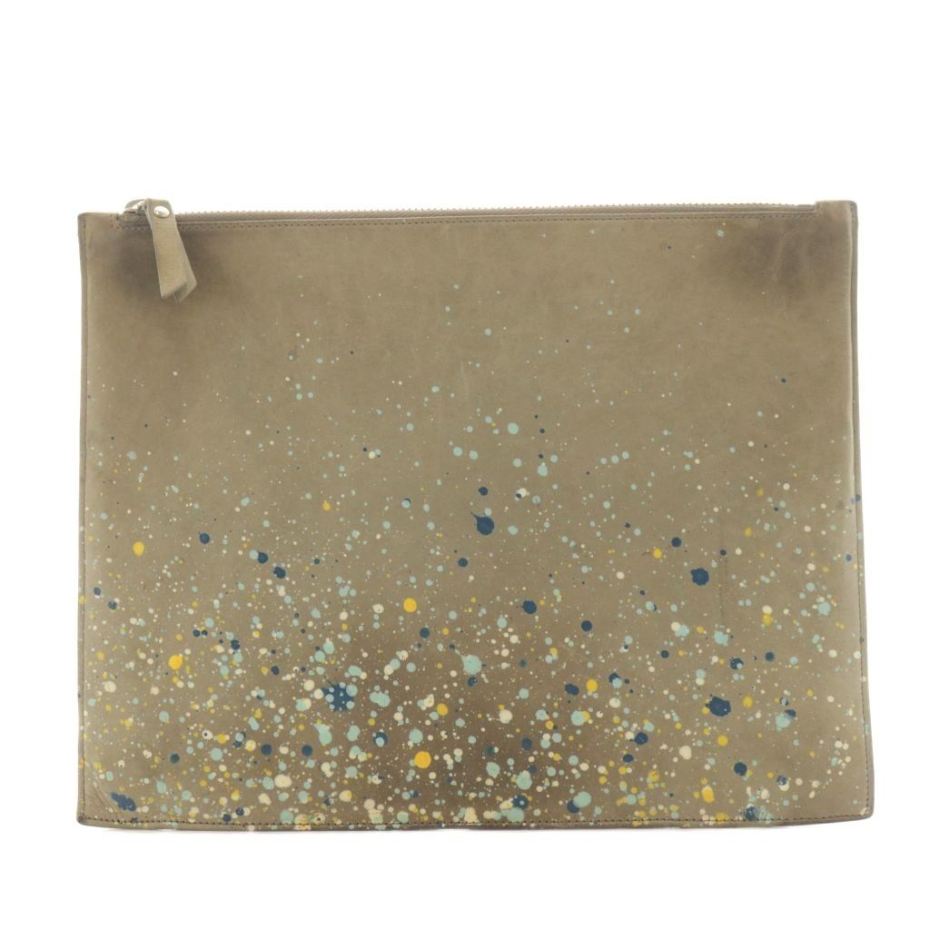 メゾンマルジェラ 11 Maison Margiela 11 16SS クラッチバッグ セカンドバッグ ペイント加工 レザー グレー |AN61 AA