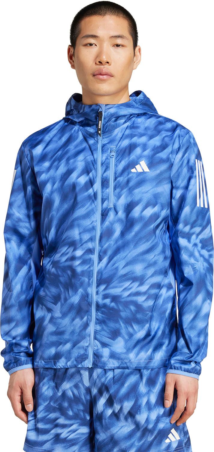 アディダス adidas オウン ザ ラン総柄プリントジャケット KQF 04 JL 8703 ブルーフュージョン