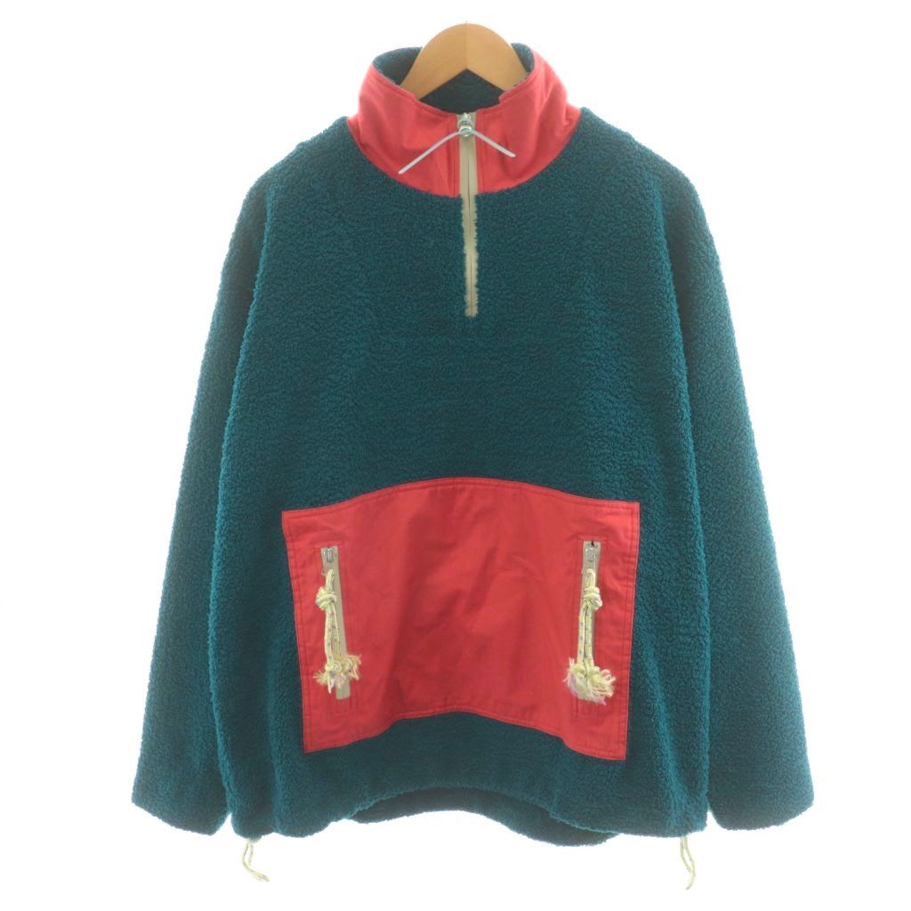 アクネ ストゥディオズ Acne Studios ボアフリースハーフジッププルオーバー ジャケット L 青 ブルー 赤 レッド FN-MN-SWEA000047 |AN51 AA