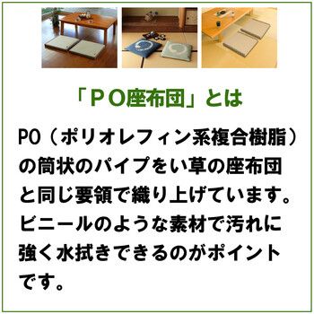 PO織込座布団 祇園 ぎおん グリーン 約55×55×H5cm 2セット