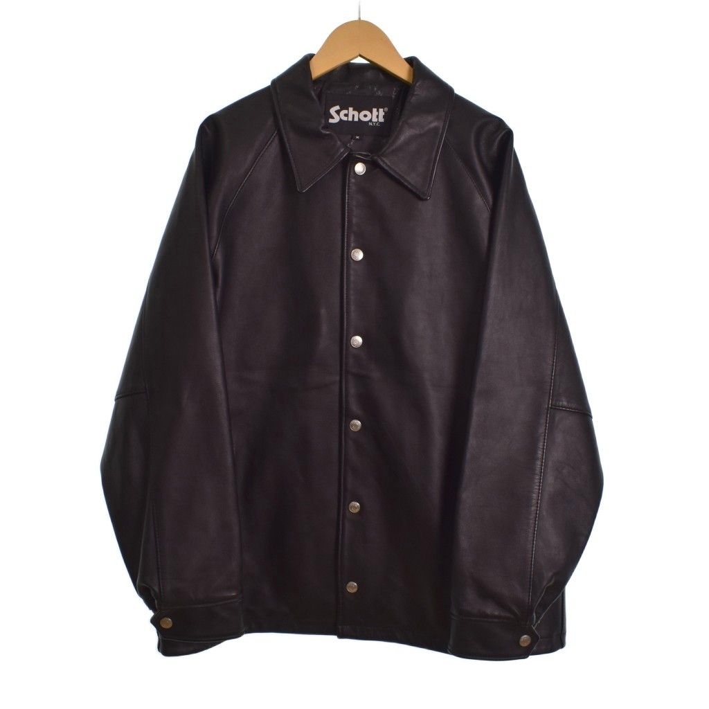 ショット SCHOTT シープスキン レザーコーチジャケット M 黒 ブラック 3121026 AA