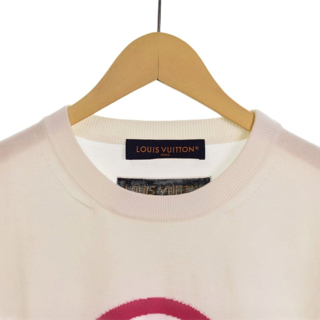 【中古】ルイヴィトン 23AW Logo Printed Tee ニット セーター 半袖 ロゴ デザイン M 白 ホワイト RM232M HA0 HPN30W ルイヴィトン LOUIS VUITTON 23AW Logo Printed Tee ニット セーター