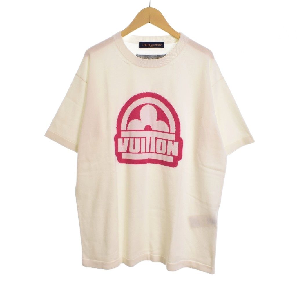 【中古】ルイヴィトン 23AW Logo Printed Tee ニット セーター 半袖 ロゴ デザイン M 白 ホワイト RM232M HA0 HPN30W ルイヴィトン LOUIS VUITTON 23AW Logo Printed Tee ニット セーター