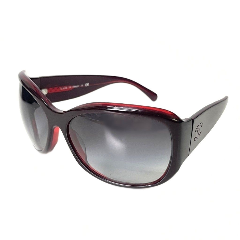 シャネル CHANEL サングラス ココマーク 5226-H-A C1297 3C ラウンド型 アイウェア 64 16 125 赤 レッド系 AA