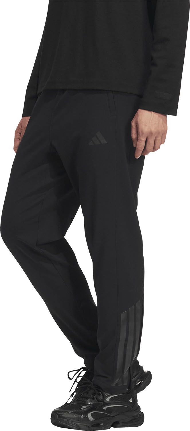 アディダス adidas スリーストライプス レギュラーフィット ボンデッド フリース フルレングス オープンヘム ウインドパンツ QU 803 KA 1301 ブラック