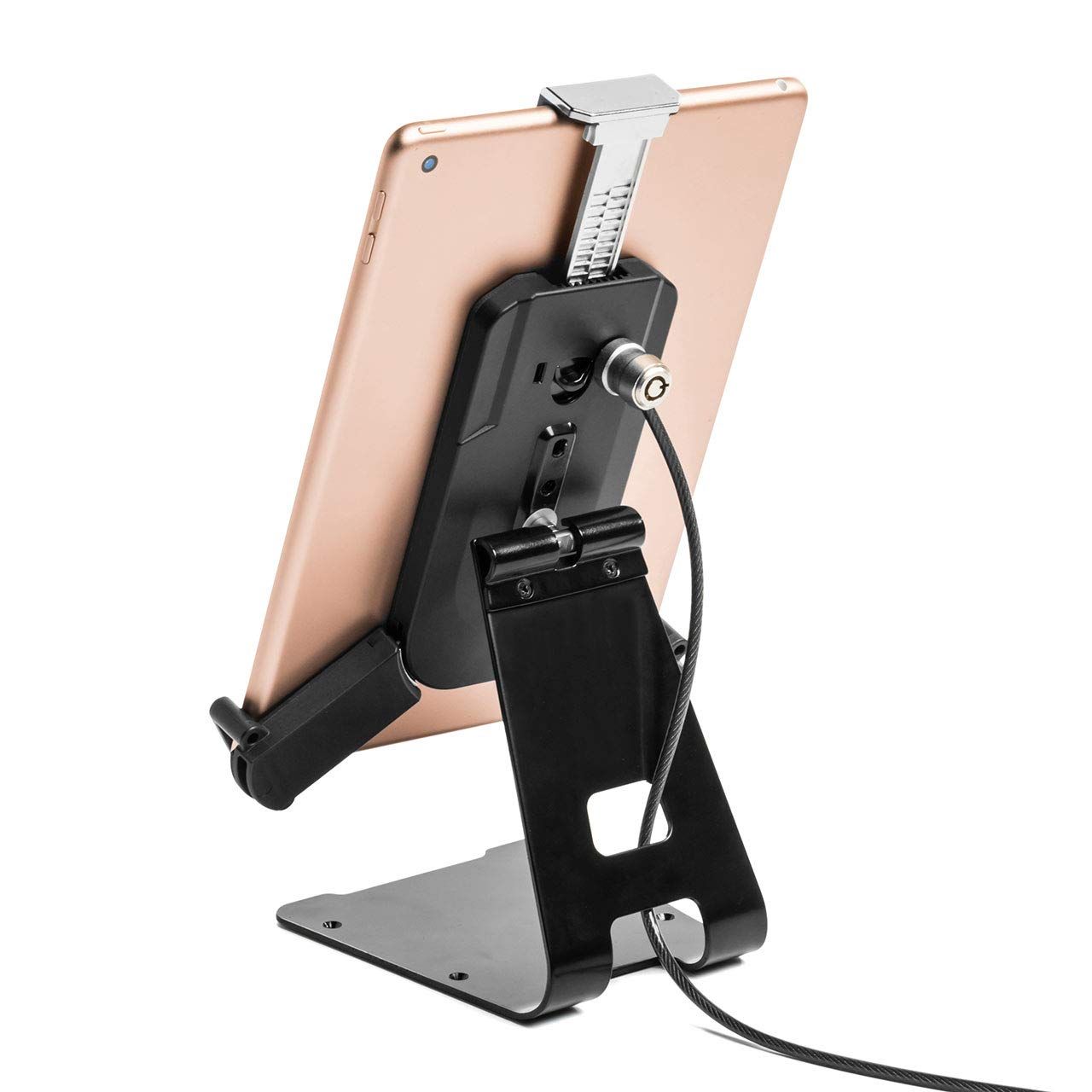 200-SL057 角度調節 7.9～13インチ対応 セキュリティワイヤー 鍵付 セキュリティスタンド iPad タブレット用 サンワダイレクト