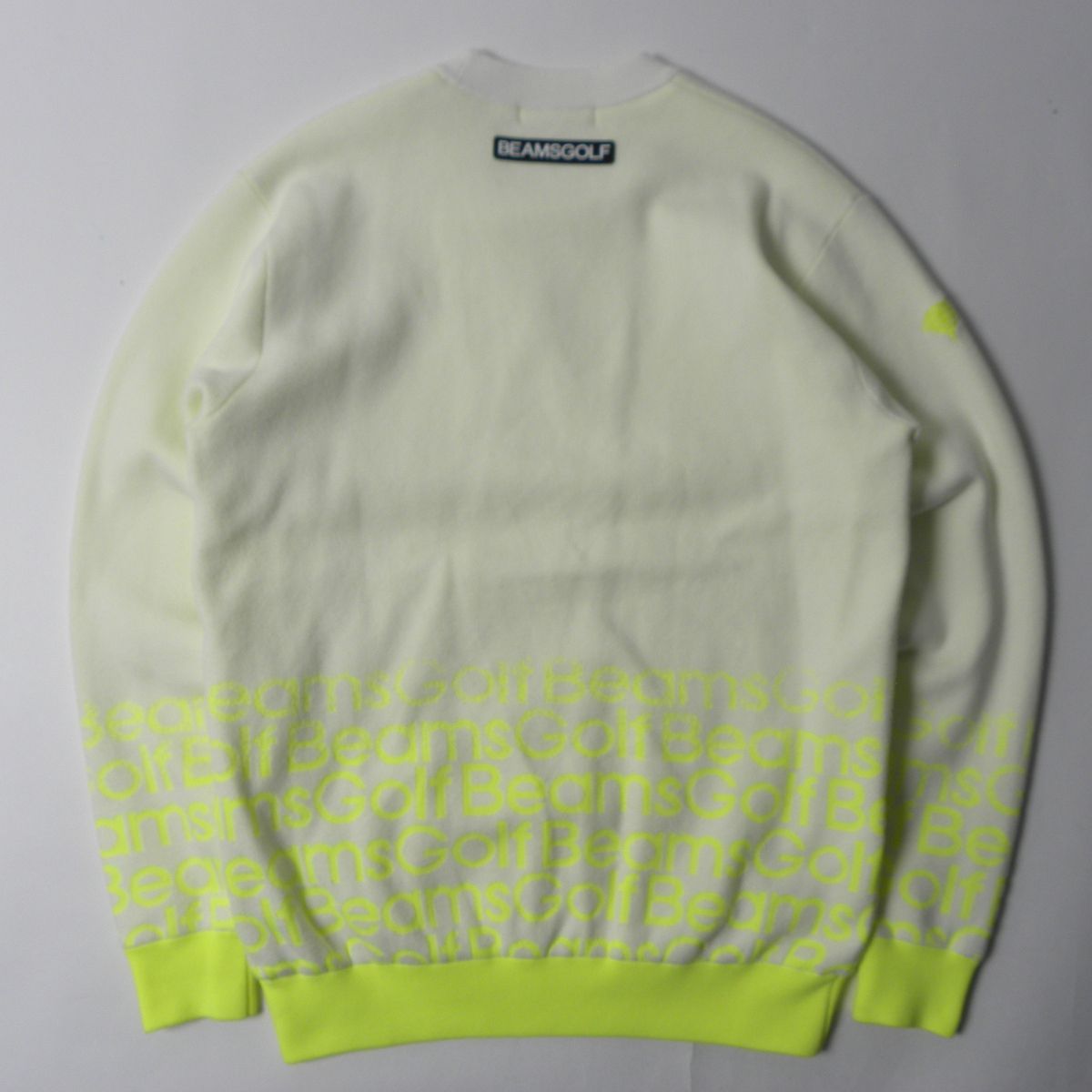グラデーションロゴニット ビームスゴルフオレンジレーベル BEAMS GOLF ORANGE LABEL 防風裏地 スニード プルオーバー M クリームイエロー