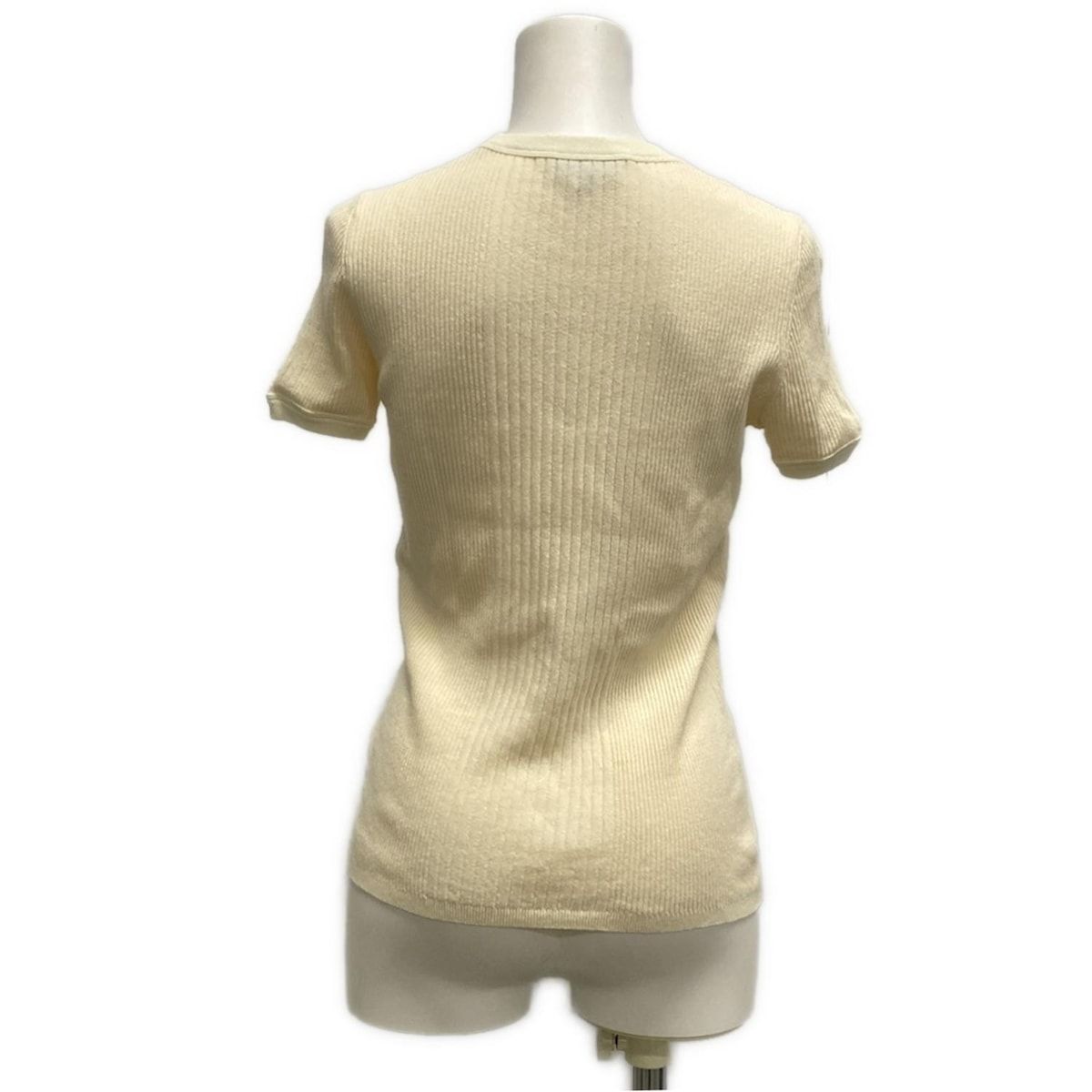 シャネル 半袖カットソー サイズ38 M レディース - P78617 ベージュ クルーネック ニット ラインストーン ココマーク コットン