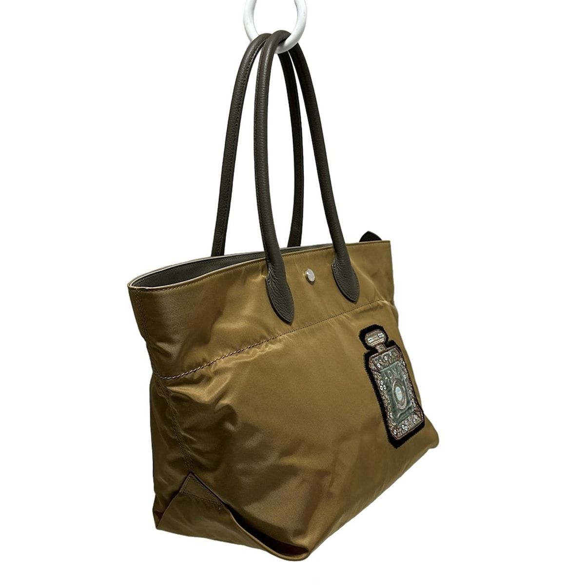 アクセソワ ドゥ マドモワゼル ハンドバッグ - ブラウン×ダークブラウン×マルチ スパンコール|刺繍 レザー