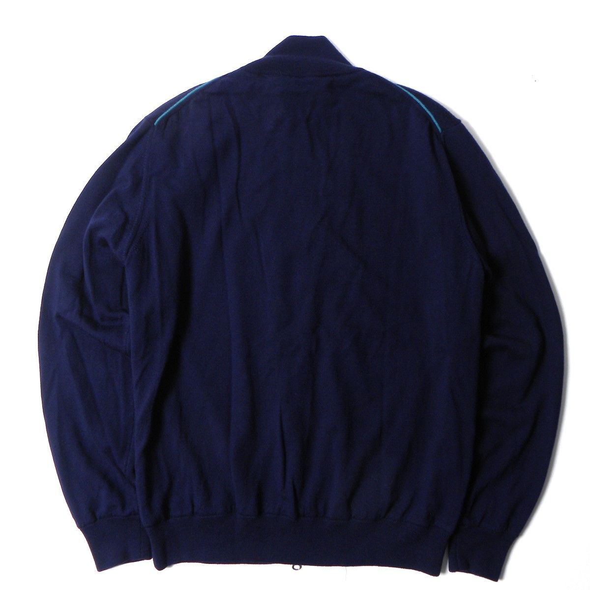 フルジップ裏地付ニットブルゾン CHERVO SPORTS シェルボスポーツ ウール セーター アウター ゴルフウェア 防風 防寒 L ネイビー