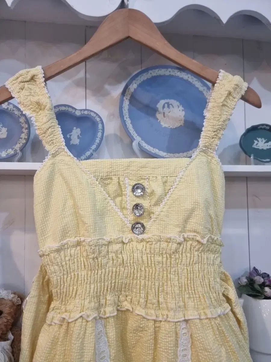 トラララ Tralala ハートボタン フリル リボンバッグ リボンワンピース