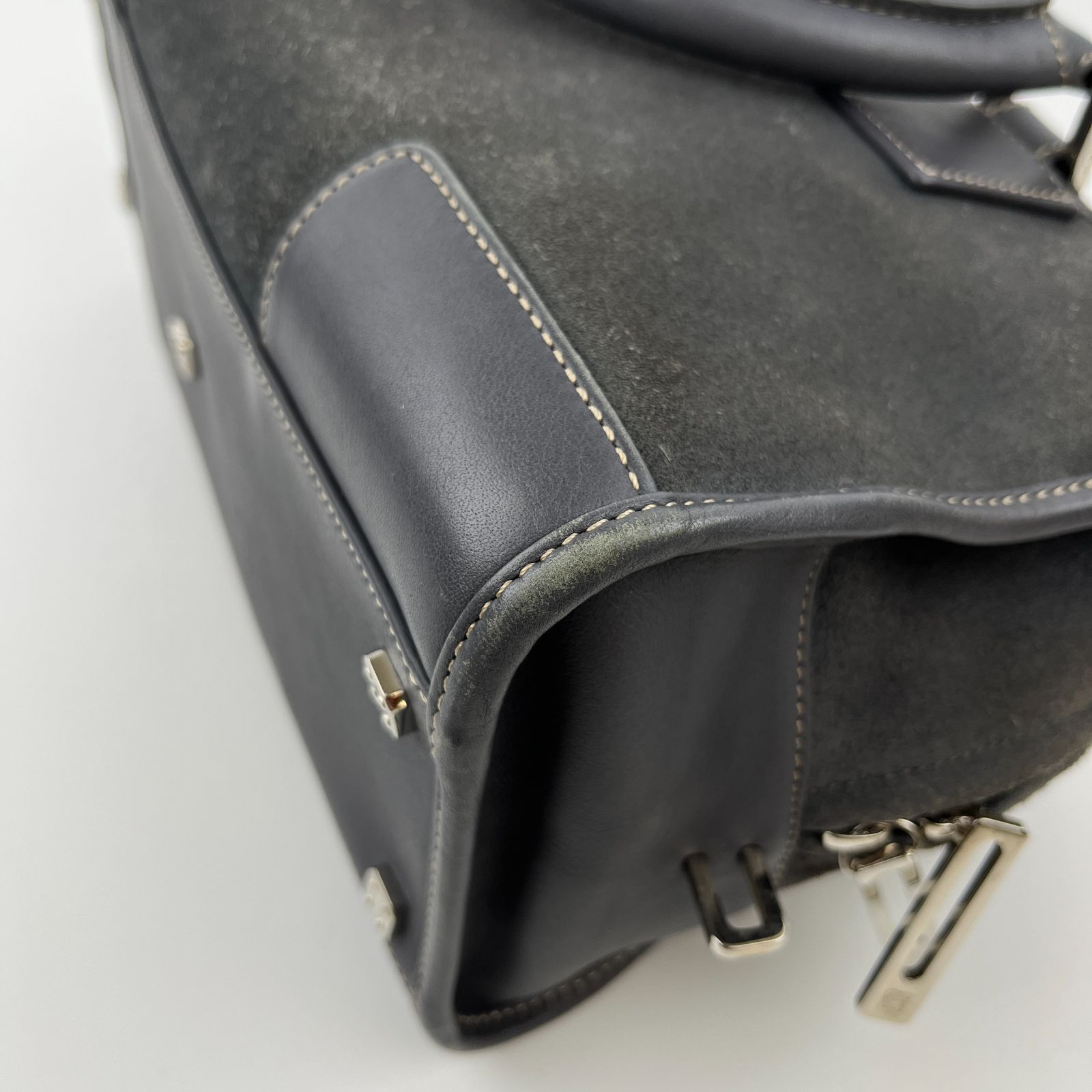 中古】LOEWE ロエベ アナグラム アマソナ28 ハンドバッグ スエード