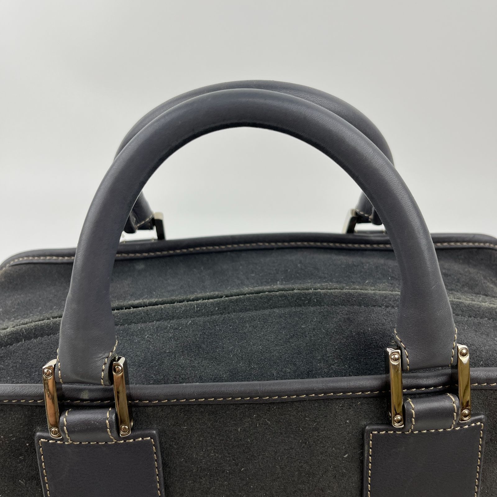 中古】LOEWE ロエベ アナグラム アマソナ28 ハンドバッグ スエード