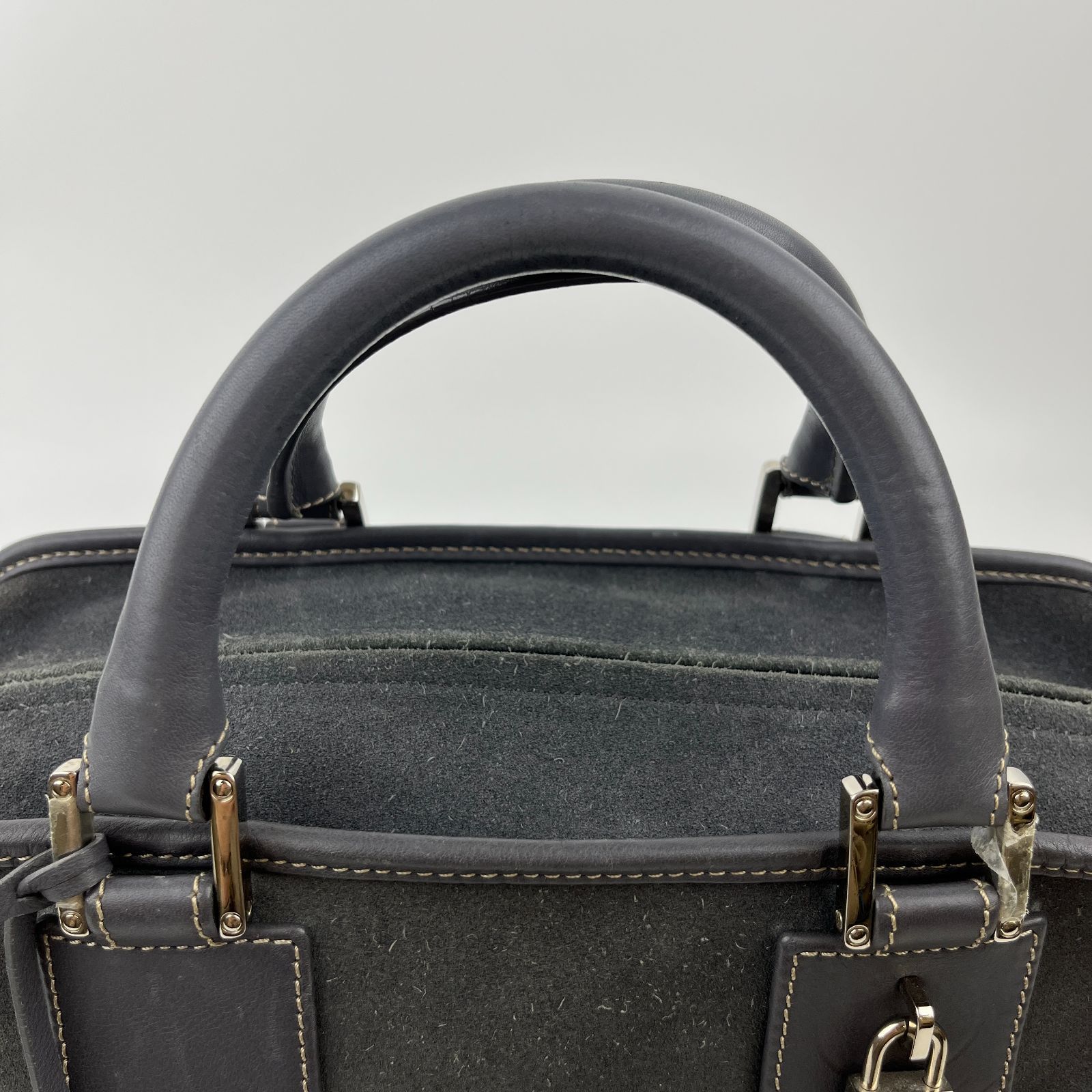 中古】LOEWE ロエベ アナグラム アマソナ28 ハンドバッグ スエード