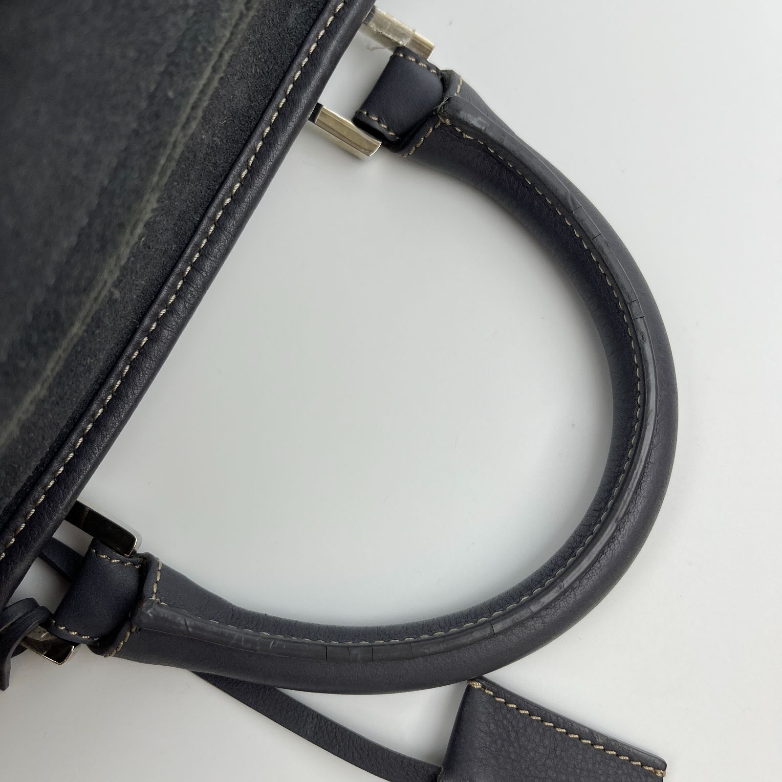 中古】LOEWE ロエベ アナグラム アマソナ28 ハンドバッグ スエード