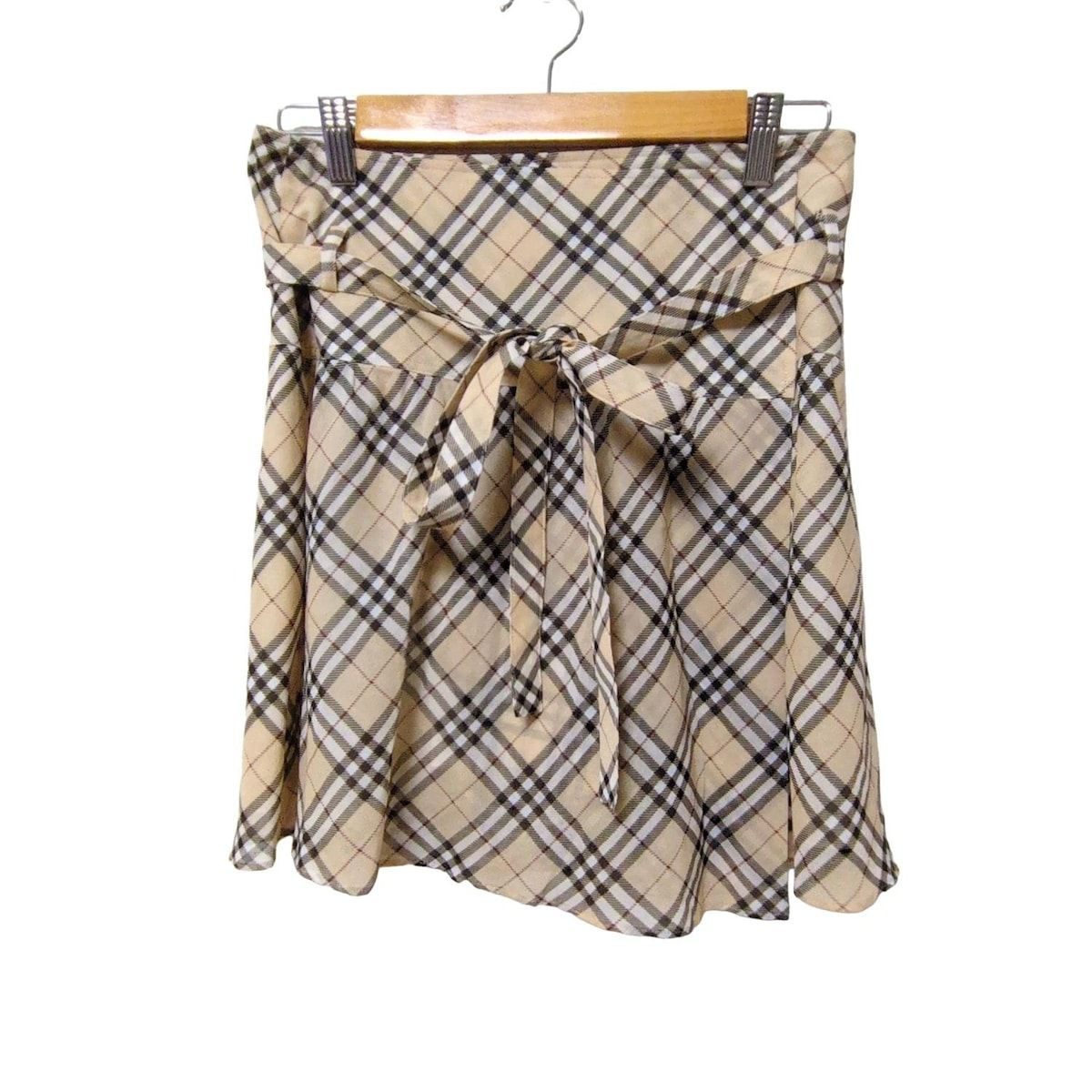 Burberry Blue Label バーバリーブルーレーベル 巻きスカート サイズ38 M レディース - ベージュ×マルチ ミニ|チェック柄
