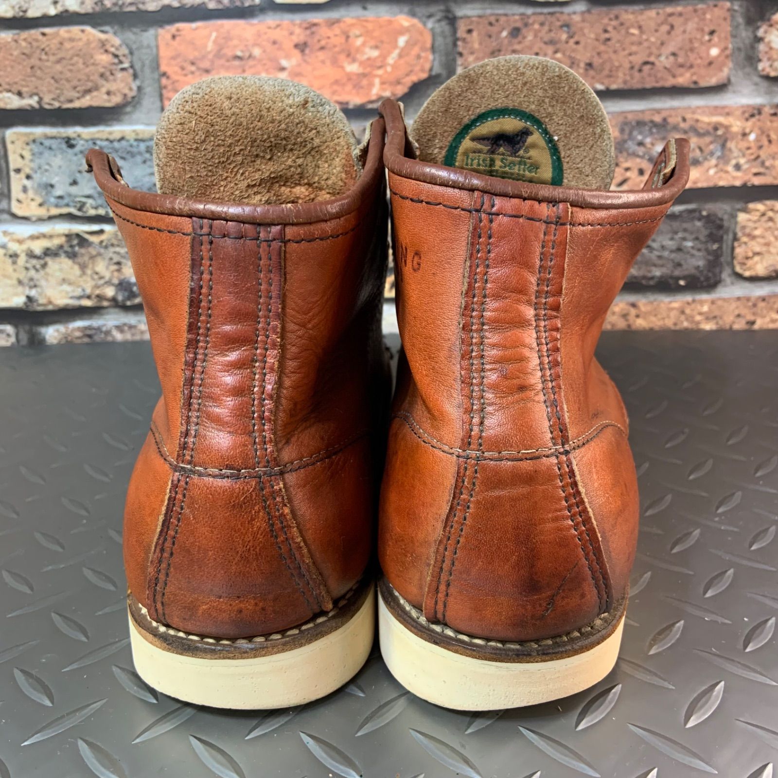 ☆REDWING 875 裏半円犬タグ 1991年製 US7E JP25㎝ VINTAGE レッド  