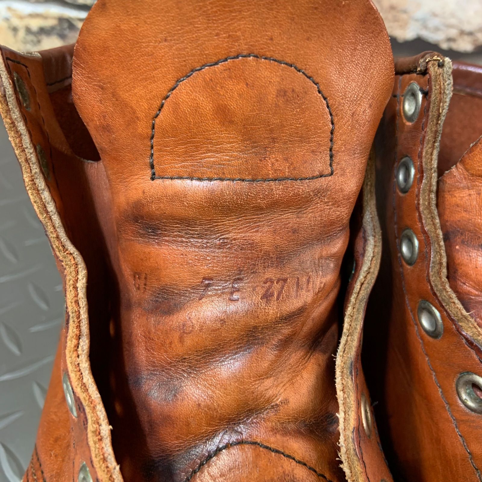 ☆REDWING 875 裏半円犬タグ 1991年製 US7E JP25㎝ VINTAGE レッド  