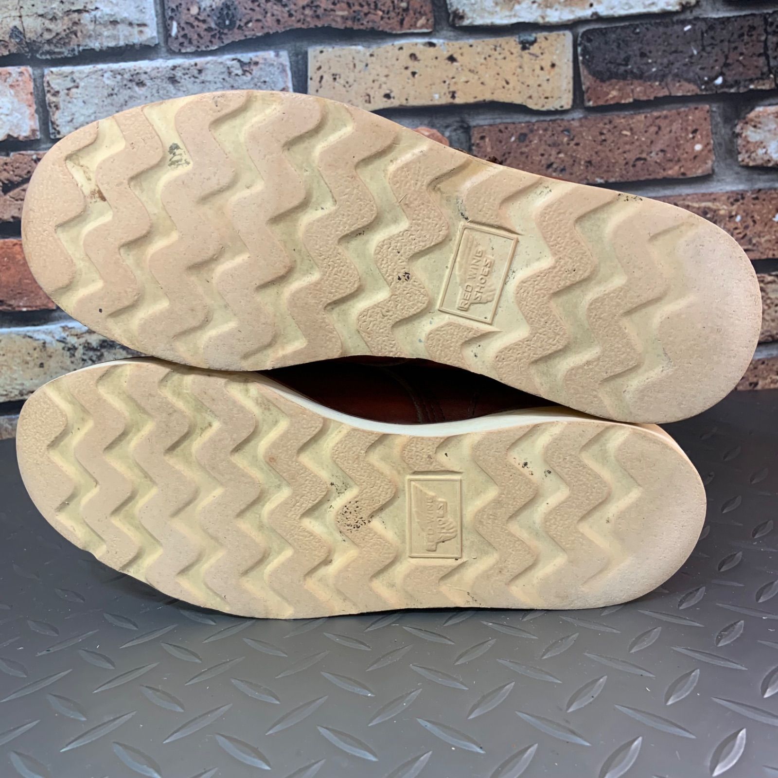 ☆REDWING 875 裏半円犬タグ 1991年製 US7E JP25㎝ VINTAGE レッド  