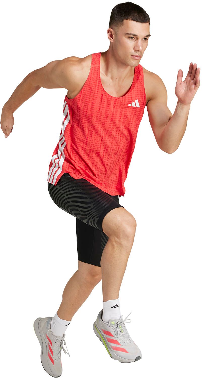  アディダス adidas アディゼロ ランニング シングレット JTQ 55 JN 0298 カーボン ブラック 陸上用シャツ 陸上競技