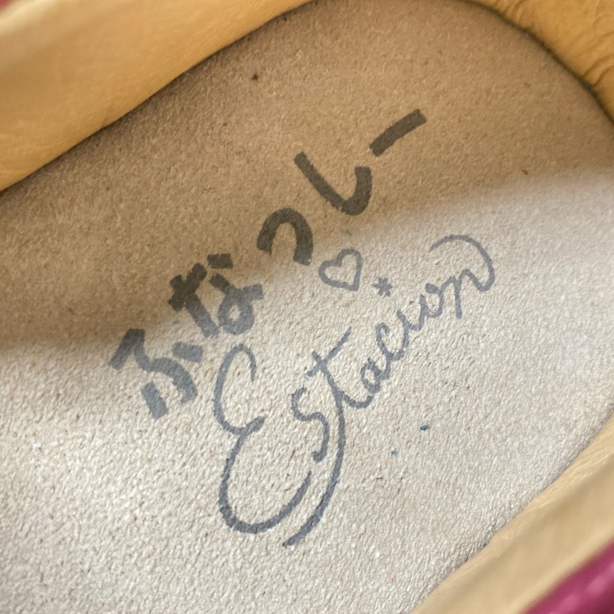  Estacion エスタシオン スリッポン SS レディース - ピンク×オレンジ×マルチ ふなっしー レザー その他 靴